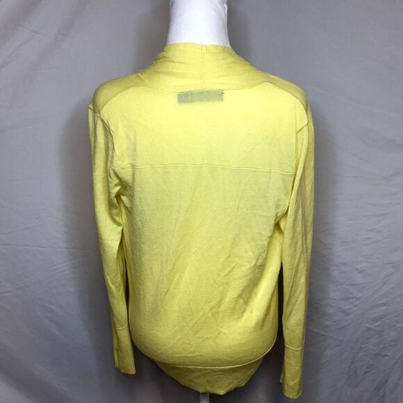 The Limited Yellow Pullover Knitted Sweater Open Front Long Sleeve Womens - Picture 5 of 6